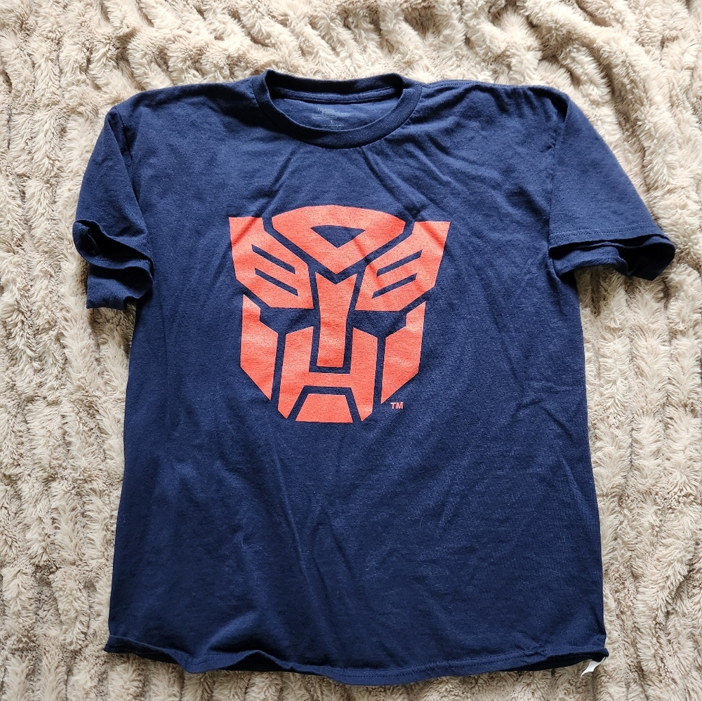transformers shirt autobots size large but fits small see photo
